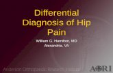 Differential Diagnosis of Hip Pain - AAHKSmeeting.aahks.net/wp-content/uploads/2016/12/2016-0800...Differential Diagnosis of Hip Pain William G. Hamilton, MD Alexandria, VA Disclosures