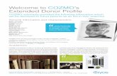 Welcome to COZMO’s Extended Donor Profile - Microsoft · Welcome to COZMO’s Extended Donor Profile ... Soccer, cycling, chess, boxing ... Chile, Peru, Bolivia, Ecuador, Venezuela,