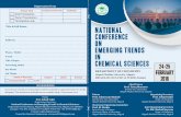 National Conference on Emerging Trends in chemical sciences · Emerging Trends in chemical sciences ... Prof. Suhail Sabir Deptt. of Chemistry ... National Conference on Emerging