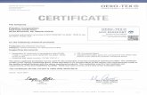 Passport Certificates Rev...TESTEX AG, Swiss Textile Testing Institute Gotthardstrasse 61 Postfach 2156 8002 Zürich, Switzerland OEKO-TEX@ CONFIDENCE IN TEXTILES CERTIFICATE