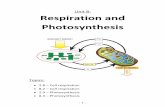 Respiration and Photosynthesis - and Photosynthesis . Topics: 2.8 – Cell respiration 8.2 – Cell respiration ... 8.3 – Photosynthesis - 1 - NOTES - 2 - - 3 - - 4 - - 5 - DBQ Homework