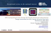 HPC Computing & SoC Design @ Sandia National Laboratories€¦ · HPC Computing & SoC Design @ Sandia National Laboratories Design Automation for HPC, Clouds, ... SoC Verification