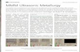 MMM-Ultrasonic-Metallurgy-Aluminium …mastersonics.com/documents/mmm_applications/ultrasonic_metallurgy/...CASTHOUSE 42 MMM Ultrasonic Metallurgy The quality and competitiveness of