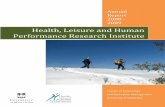 Health, Leisure and Human Performance Research Institute · HEALTH, LEISURE & HUMAN PERFORMANCE . RESEARCH INSTITUTE. Annual Report . July 1, 2008 – June 30, 2009