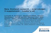 New Zealand research new omega- 3 supplement Lester… · New Zealand research – new omega-3 supplement – Lester’s oil Lynnette R. Ferguson 1, Stephanie Ellett , Amalini Jesuthasan