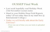 OUSSEP Final Week - Particle Physics Theory Group ...kabuto.phys.sci.osaka-u.ac.jp/~naylor/PhysAstroNotes/...OUSSEP Final Week • Last week hopefully read Holiday-Week 23rd November