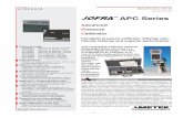 Advanced Pressure Calibrator - CERT-TRAK DESCRIPTION The JOFRA APC calibrators are the latest in the new generation of AMETEK handheld pressure calibrators. This series was designed