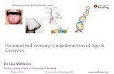 Personalised Sensory: Considerations of Age & Genetics Personalised Sensory May16... · Dr Lisa Methven : Dept Food ... 20 June 2016 Personalised Sensory: Considerations of Age &