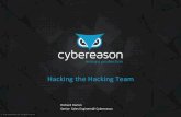 Hacking the Hacking Team - SANS€¢Hacking Operations & Forensics •Reverse engineering & Malware analysis •Cryptography & Evasion •Machine learning, big data analytics and visualization
