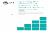 Applying the principles of nutrition to a physical ... · Applying the principles of nutrition to a physical activity ... Knowledge Outcome 1 ... Be able to apply the principles of
