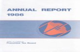 1986 Franchise Tax Board Annual Report TAX BOARD ANNUAL REPORT ... to StO.6 billion. ... Obligations. and the intercompany dividend as