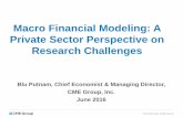 Macro Financial Modeling: A Private Sector Perspective on ... · Private Sector Perspective on Research Challenges ... Globex and Chicago Mercantile Exchange are ... Macro Financial