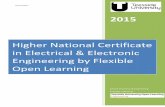 Higher National Certificate in Electrical & Electronic ... learning engineering... · Version32015 1 2015 School of Science & Engineering Teesside University Higher National Certificate