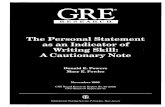 The Personal Statement as an Indicator of Writing Skill · The Personal Statement as an Indicator of Writing Skill: ... maturity, professional aspirations, ... often serves as an