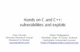 Hands on C and C++: vulnerabilities and exploits - SecAppDevsecappdev.org/handouts/2012/Yves Younan... · Hands on C and C++: ... Then fs1-fs4 If there’s time left: sg1 and abo9