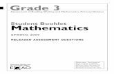 Student Booklet Mathematics - Toronto Catholic District ...€¦ · Grade 3 Student Booklet Mathematics Assessment of Reading, Writing and Mathematics, Primary Division RELEASED ASSESSMENT