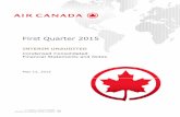 First Quarter 2015 - Air Canada · First Quarter 2015 INTERIM ... consolidated financial statements for information on new accounting standards and amendments not ... agreements with