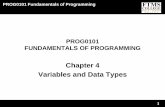 Chapter 4 Variables and Data Types - ftms.edu.my - Fundamentals of... · PROG0101 Fundamentals of Programming 1 PROG0101 FUNDAMENTALS OF PROGRAMMING Chapter 4 Variables and Data Types
