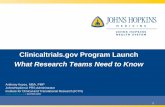 Clinicaltrials.gov Program Launch What Research …ictr.johnshopkins.edu/wp-content/uploads/2016/06/Clinicaltrials...Clinicaltrials.gov Program Launch What Research Teams Need to Know
