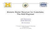 Bistatic Radar Receiver for CubeSats: The RAX Payloadmstl.atl.calpoly.edu/~bklofas/Presentations/...Radar_Receiver.pdf · Bistatic Radar Receiver for CubeSats: The RAX Payload ...