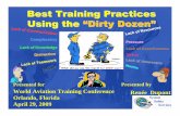 Best Training PracticesBest Training Practices Using theUsing the ““Dirty ... Dozen.pdf ·  · 2014-01-03Best Training PracticesBest Training Practices Using theUsing the ““Dirty