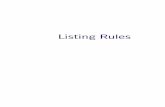 Listing Rules - Home - FCA Handbook · LR Contents Listing Rules LR 1 Preliminary: All securities 1.1 Introduction 1.2 Modifying rules and consulting the FCA 1.3 Information gathering