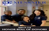 2013-14 HONOR ROLL OF DONORS - Messmer High School · 2013-14 HONOR ROLL OF DONORS. Mr. and Mrs. Edwin A. Gallun Jr. ... Erica P. John Fund ... Evan & Marion Helfaer Foundation