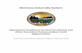 Operational Guidelines for Dual Enrollment and Other ... · Montana University System Operational Guidelines for Dual Enrollment and Other Secondary-Postsecondary Credit Opportunities