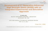 Development of 3rd Generation Advanced High Strength ... · Development of 3rd Generation Advanced High Strength Steels (AHSS) with an Integrated Experimental and Simulation Approach
