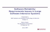 Software Reliability: Requirements Issues in Large … ·  · 2013-08-11Software Reliability: Requirements Issues in Large ... recovery time from hardware ... Failure to re-initialize