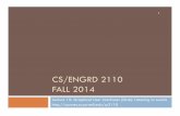CS/ENGRD 2110 FALL 2014 - Cornell University · CS/ENGRD 2110 FALL 2014 Lecture 15: ... Used in calculating final grade 2 P1! P1R! ... dma a1 lab1 … lab1 … lab1.addMouseListener(dma);