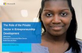 The Role of the Private Sector in Entrepreneurship Development - k … · The Role of the Private Sector in Entrepreneurship Development ... that power learning and collaboration: