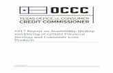 2017 Report on Availability, Quality, and Pricing of ...occc.texas.gov/sites/default/files/uploads/reports/2017_study... · and Pricing of Certain Financial Services and Consumer