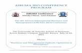 AIBUMA 2013 CONFERENCE PROGRAM - University of … · AIBUMA 2013 CONFERENCE PROGRAM The 4th African International Business and Management (AIBUMA 2013) Conference The University