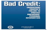 Bad Credit - Elizabeth Warren Equifax... · Bad Credit: Prepared by the Office of Senator Elizabeth Warren February 2018 UNCOVERING EQUIFAX’S FAILURE TO PROTECT …WARNING✕Site