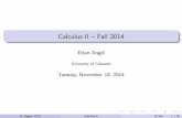 Calculus II Fall 2014 - University of Colorado Bouldermath.colorado.edu/~angele/2300Fall2014MultivariableNotes/Lecture1.pdfCalculus II { Fall 2014 Eitan Angel University of ... (CU)