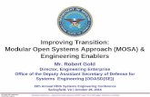 Improving Transition: Modular Open Systems Approach … · Modular Open Systems Approach (MOSA) & Engineering Enablers ... –Enable reduction in cost & time to decrease total cost
