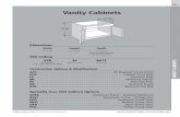 Vanity Cabinets - Built-in Cabinet Designs · Standard Height Vanity cabinets are 31 1⁄ 8” high, 12” to 60” wide and 18“ or 20 3⁄ 4” deep. Cathedral doors are not available