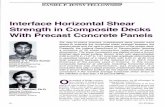 Interface Horizontal Shear Strength in Composite ... - PCI Horizontal Shear Strength in Composite Decks ... dinal bridge girders and serve as per-PCI JOURNAL . ... should be ignored