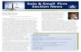 Solo & Small Firm Section News - pabar.org · the PBA Solo and Small Firm Section and member of the PBA Commission on Women in the Profession. ... discussion on my study habits. Mickey