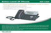 Entry-Level IP Phone SIP-T20P - tongdai.com.vn · Yealink expands its lineup of IP phones with a new entry-level product SIP-T20P. It is equipped with TI TITAN chipset and 2x15 characters