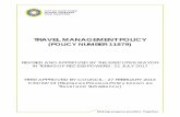 TRAVEL MANAGEMENT POLICYresource.capetown.gov.za/documentcentre/Documents/Bylaws...TRAVEL MANAGEMENT POLICY (POLICY NUMBER 11879) REVISED AND APPROVED BY THE EXECUTIVE MAYOR IN TERMS
