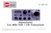 Hohentwiel 144 MHz SSB / CW Transceiver - QRPprojectqrpproject.de/Media/pdf/HohentwielEnglish.pdf · Stand: 2.Mai 03 2 Content: Preface 3 Description of the DK1HE 2m QRP SSB/CW-Transceiver,