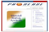 In this Issue: P2 Editorial P3 Sansad Ratna Award 2012 … positive vibrations Issue No 61 – Apr 2012 Published by Prime Point Foundation In this Issue: P2 Editorial P3 Sansad Ratna