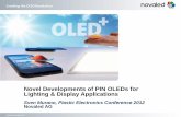 Novel Developments of PIN OLEDs for Lighting & Display ...semieurope.omnibooksonline.com/2012/semicon_europa/Plastic... · Material Portfolio for Display Applications ETL development