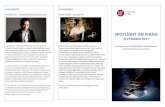 Spotlight on Piano Trifold Brochure - - Making a … Jazz Piano Playing Presenter: Chris Carpio Open to programme participants. 3. Tuesday 19th September 9.00 – 10.30am Hall Masterclass