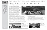 ALTADENA HERITAGE NEWSLETTER Big Science in …altadenaheritage.com/wp-content/uploads/2013/11/AH-Nov-2014.pdf · Altadena Heritage. Newsletter ... more than a fragmentary list; we