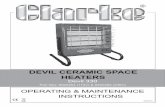 DEVIL CERAMIC SPACE HEATERS - Clarke Service · use this heater in a bathroom, ... ELECTRICAL SAFETY 1. ... preferably through a suitably fused isolator switch. WARNING: ...