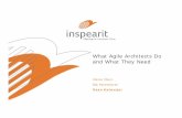 What Agile Architects Do and What They Need · What Agile Architects Do and What They Need ... Who we are Inspearit: Consultancy and Training Architecture, ... Don’t mind drawing