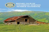 ROTARY CLUB OF STEAMBOAT SPRINGS MEMBER … · 2 ROTARY CLUB OF STEAMBOAT SPRINGS Welcome to the Rotary Club of Steamboat Springs T he purpose of this handbook is to …